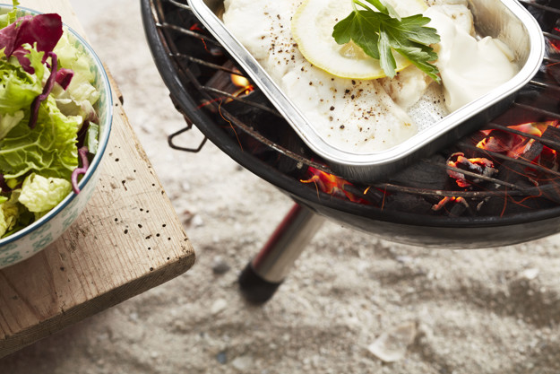 Havskatt med citron och crème fraîche